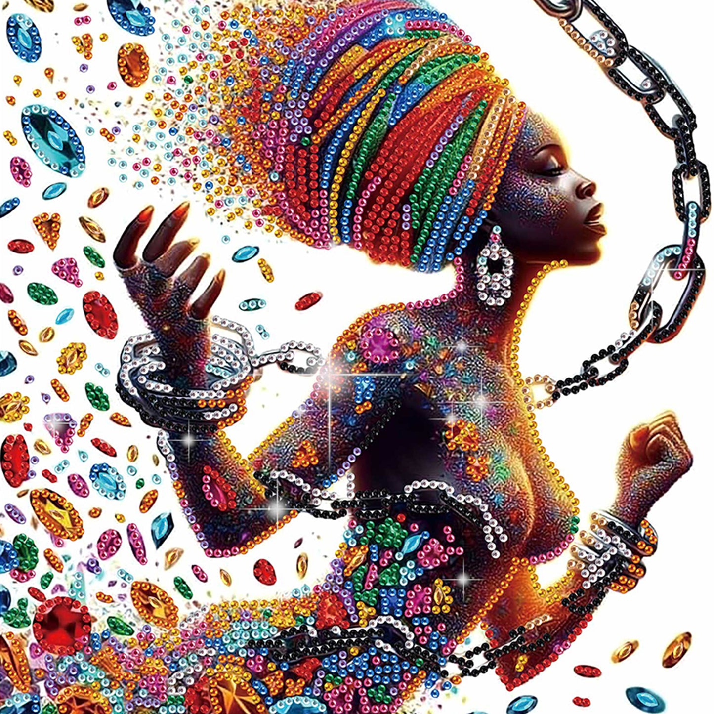 Black Woman - Special Shaped Drill Diamond Painting 30*30CM