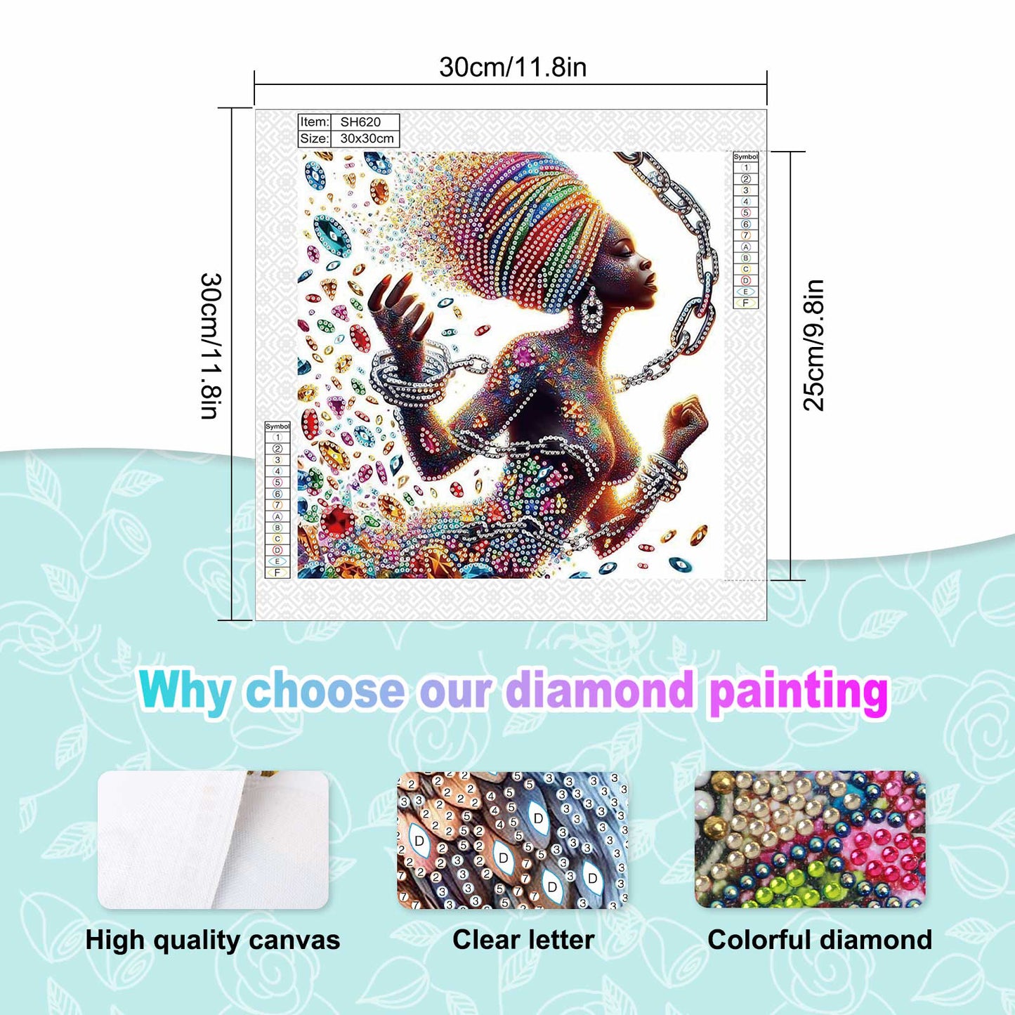 Black Woman - Special Shaped Drill Diamond Painting 30*30CM