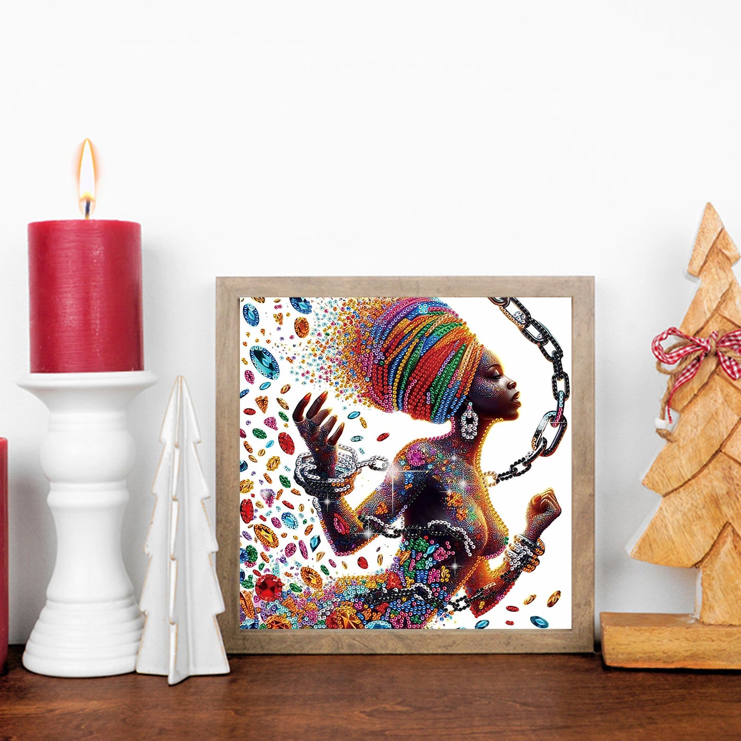 Black Woman - Special Shaped Drill Diamond Painting 30*30CM