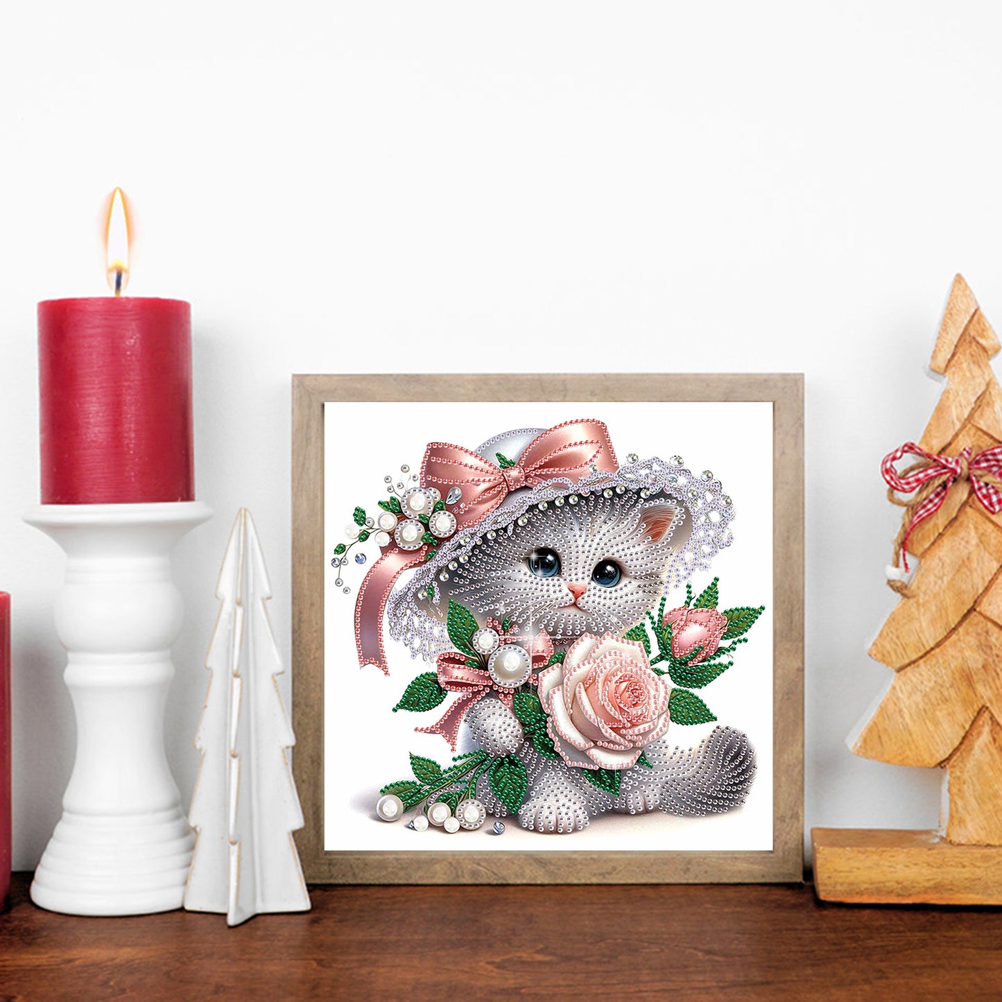 Flower Kitten - Special Shaped Drill Diamond Painting 30*30CM