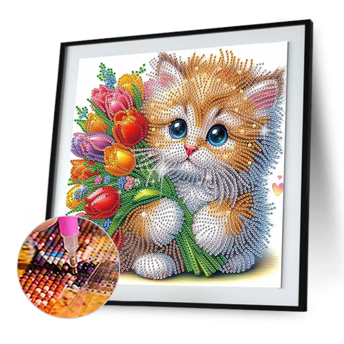 Flower Kitten - Special Shaped Drill Diamond Painting 30*30CM
