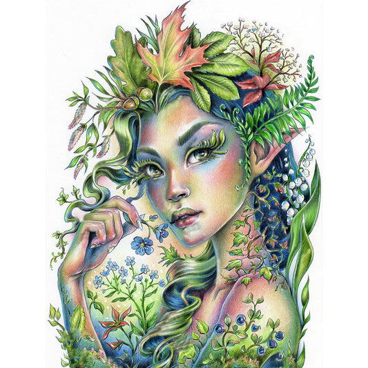 Cartoon Girl - Full Round Drill Diamond Painting 30*40CM