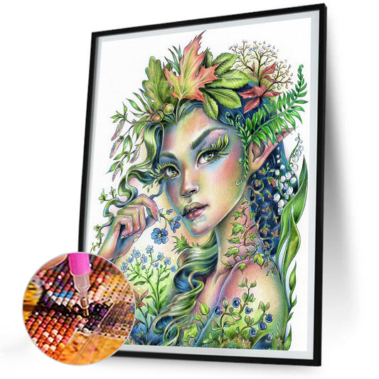 Cartoon Girl - Full Round Drill Diamond Painting 30*40CM