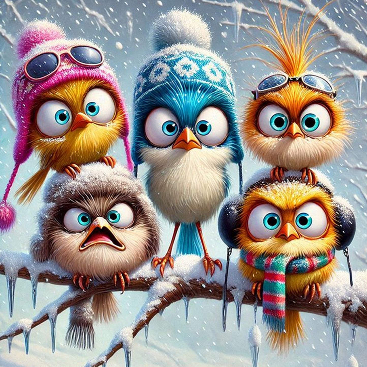 Bird - Full Round Drill Diamond Painting 50*50CM