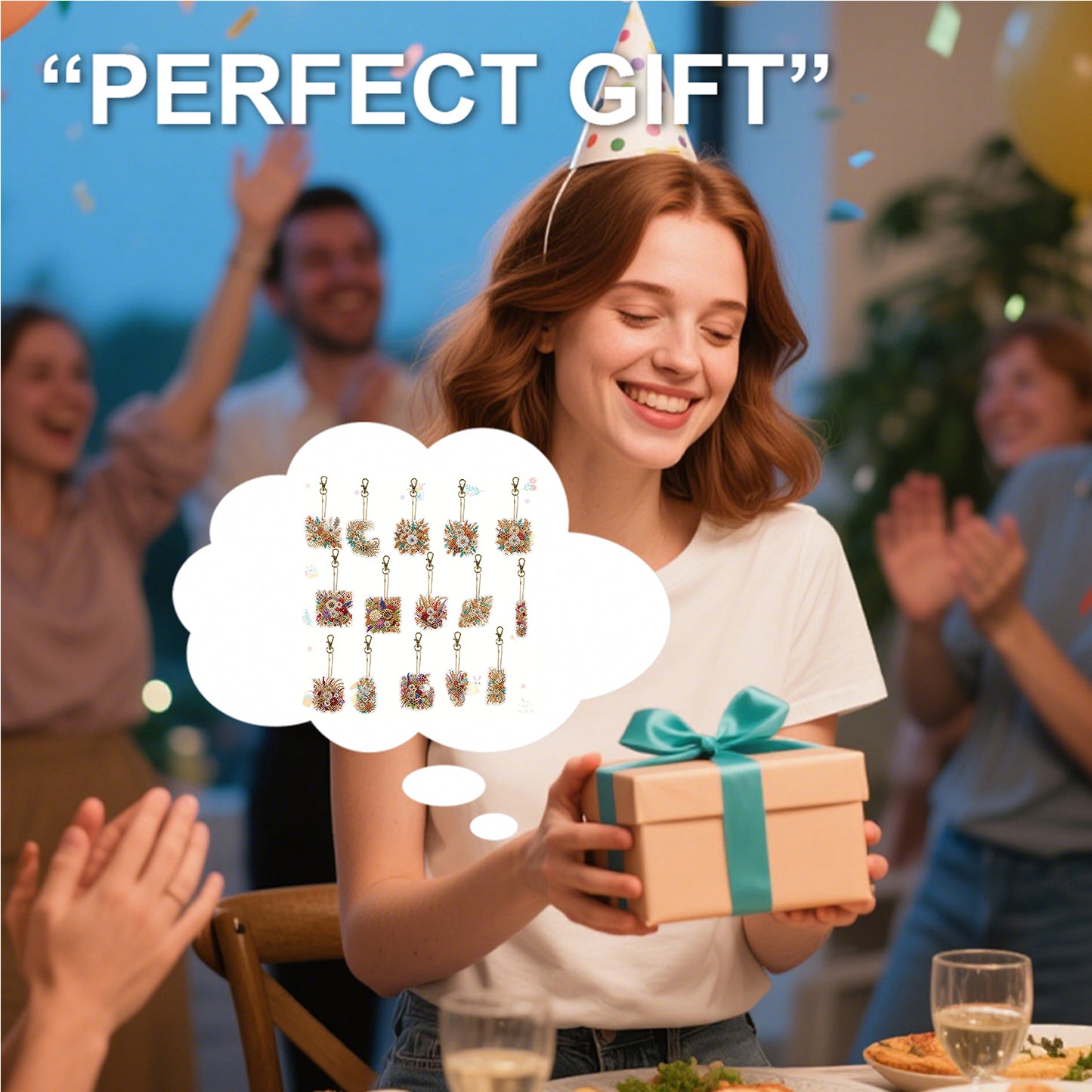 15Pcs Hedgehog DiY Double-Sided Diamond Art Keychain Ornament Party Crafts Decor