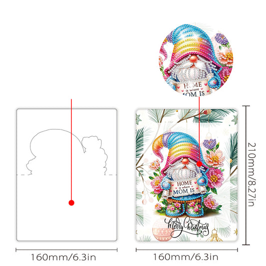6pcs Dwarf Pattern DIY Diamond Painting Greeting Postcards Set with Envelope