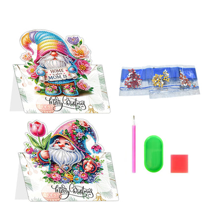 6pcs Dwarf Pattern DIY Diamond Painting Greeting Postcards Set with Envelope