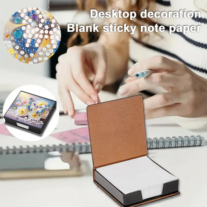 Butterfly PU DIY 5D Diamond Painting Note Box w/160 Sheet for Home Office School