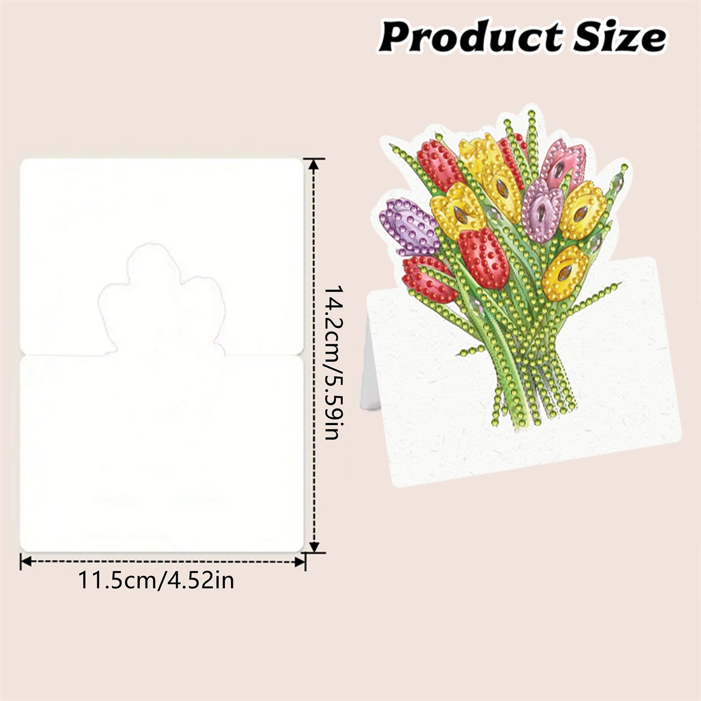 12pcs Bouquet of flowers DIY Diamond Art Greeting Cards with Envelopes for Adult