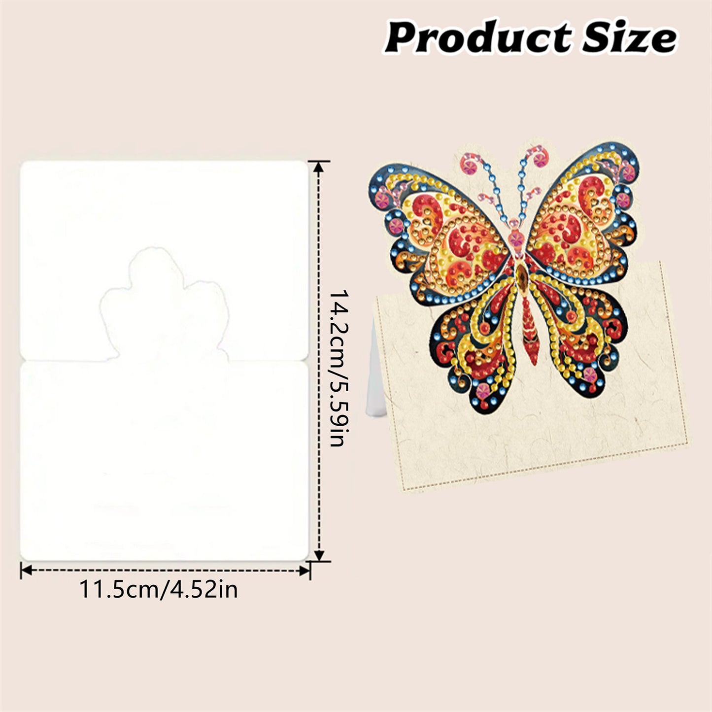 12pcs Butterfly DIY Diamond Art Greeting Cards with Envelopes for Adult Beginner