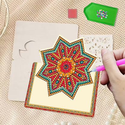 12pcs Mandala DIY Diamond Art Greeting Cards with Envelopes for Adults Beginner