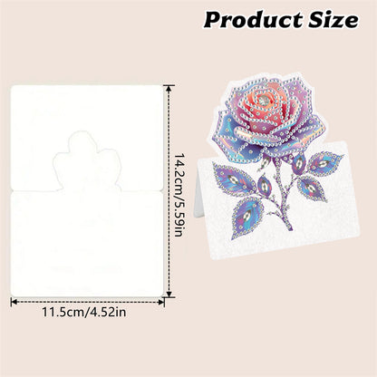 6pcs Rose DIY Diamond Art Greeting Cards with Envelopes for Adults Beginner