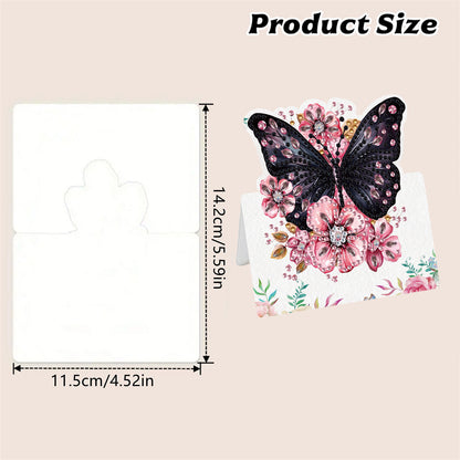 6pcs Flower Butterfly DIY Diamond Art Greeting Cards with Envelopes for Adults