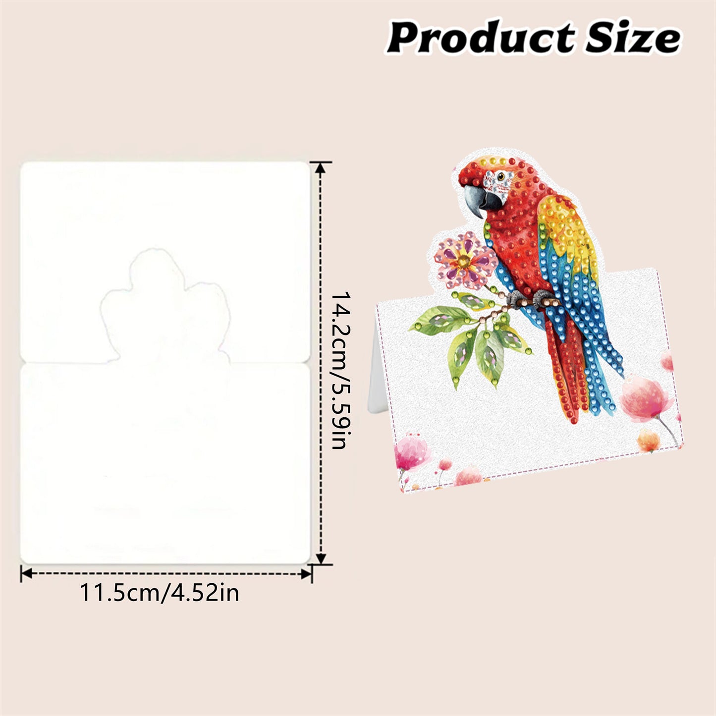 6pcs Colorful Parrot DIY Diamond Art Greeting Cards with Envelopes for Adults