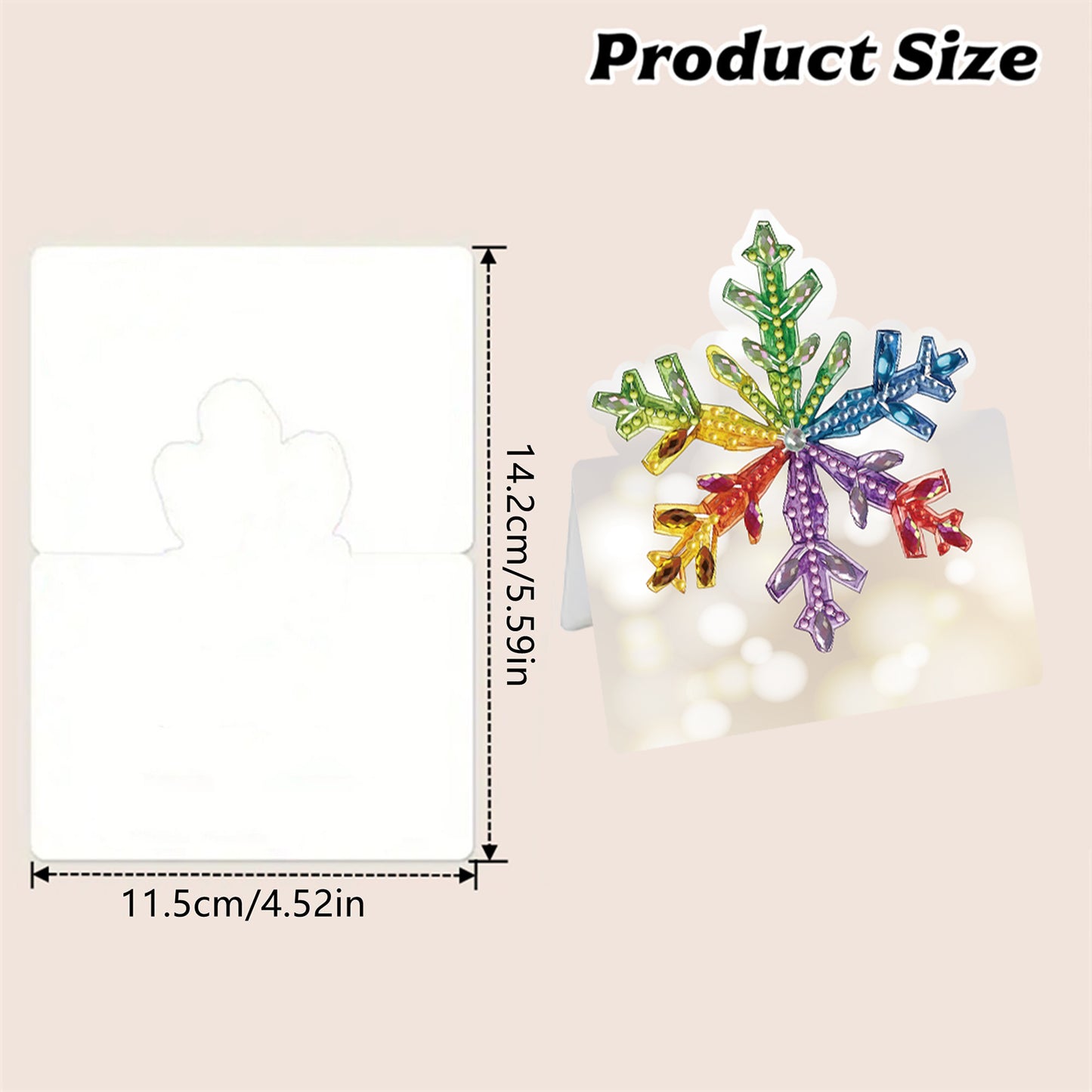 6pcs Colorful Snowflakes DIY Diamond Art Greeting Cards with Envelopes for Adult