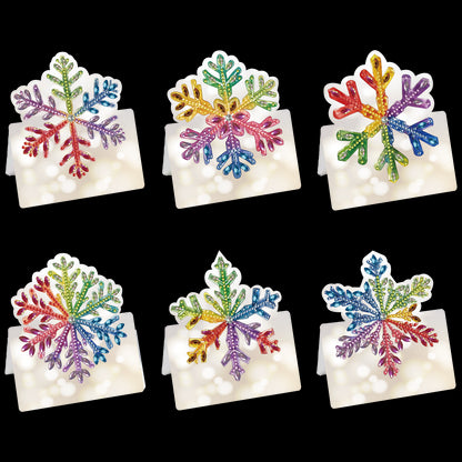 6pcs Colorful Snowflakes DIY Diamond Art Greeting Cards with Envelopes for Adult