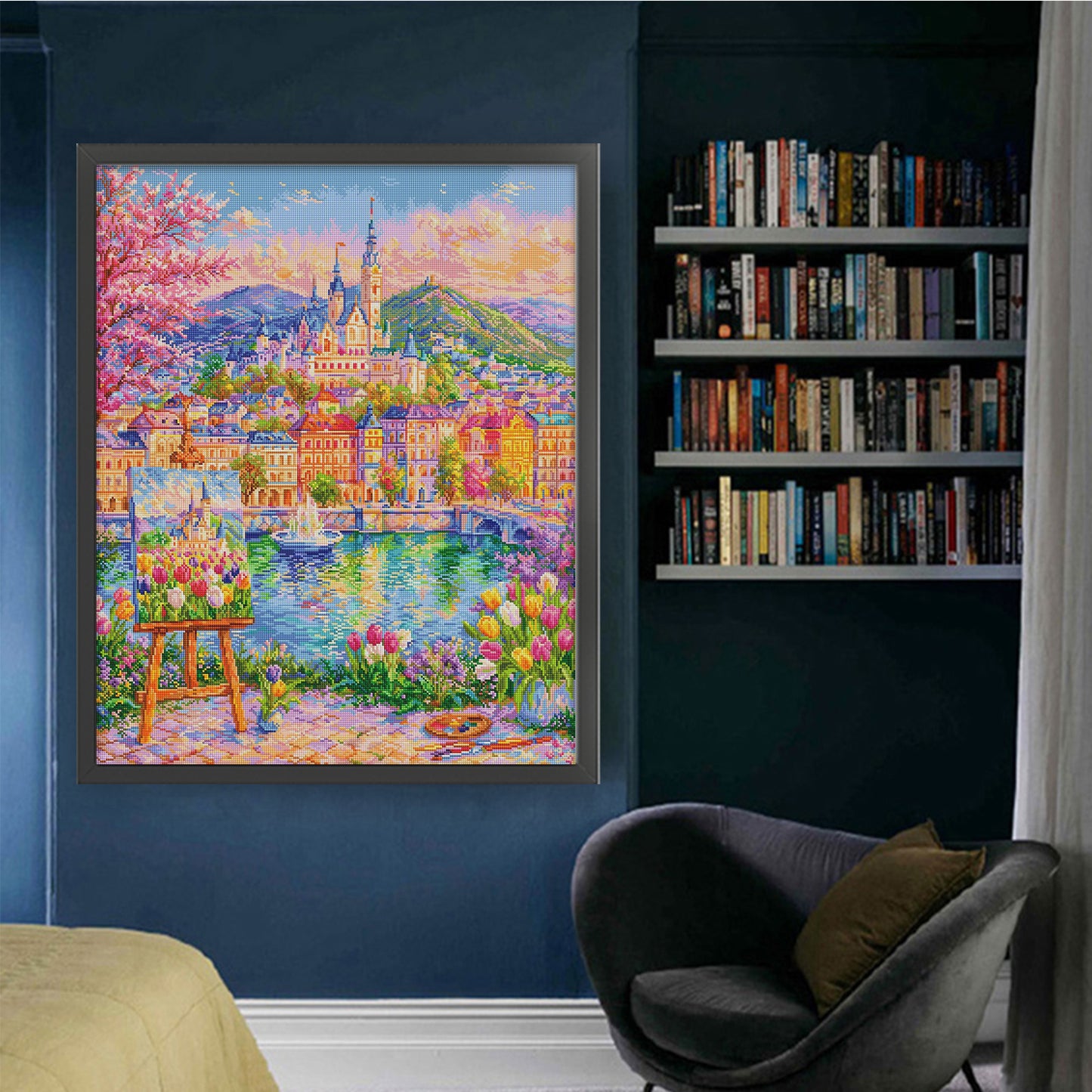 Tulip Castle - 9CT Stamped Cross Stitch 100*80CM(Jun He Brand)