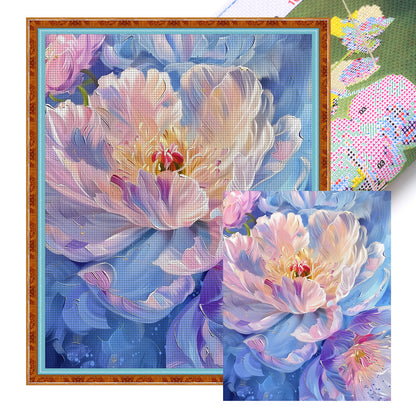 Gradient Peon - 9CT Stamped Cross Stitch 65*80CM(Jun He Brand)