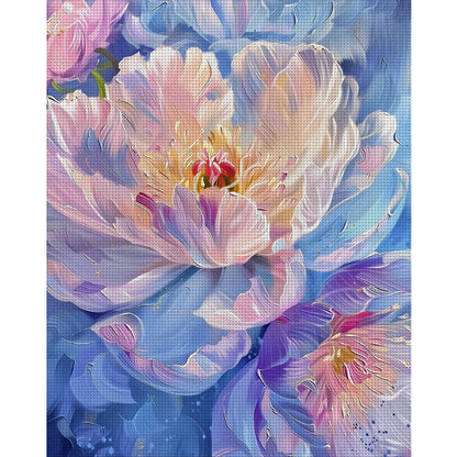 Gradient Peon - 9CT Stamped Cross Stitch 65*80CM(Jun He Brand)