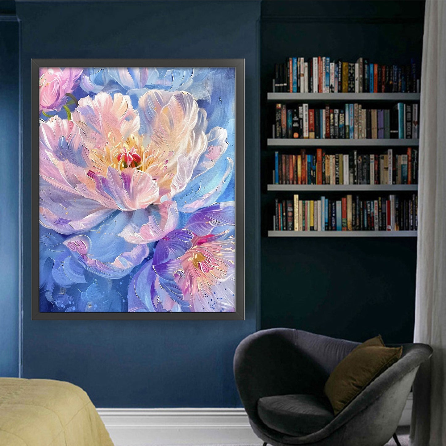 Gradient Peon - 9CT Stamped Cross Stitch 65*80CM(Jun He Brand)