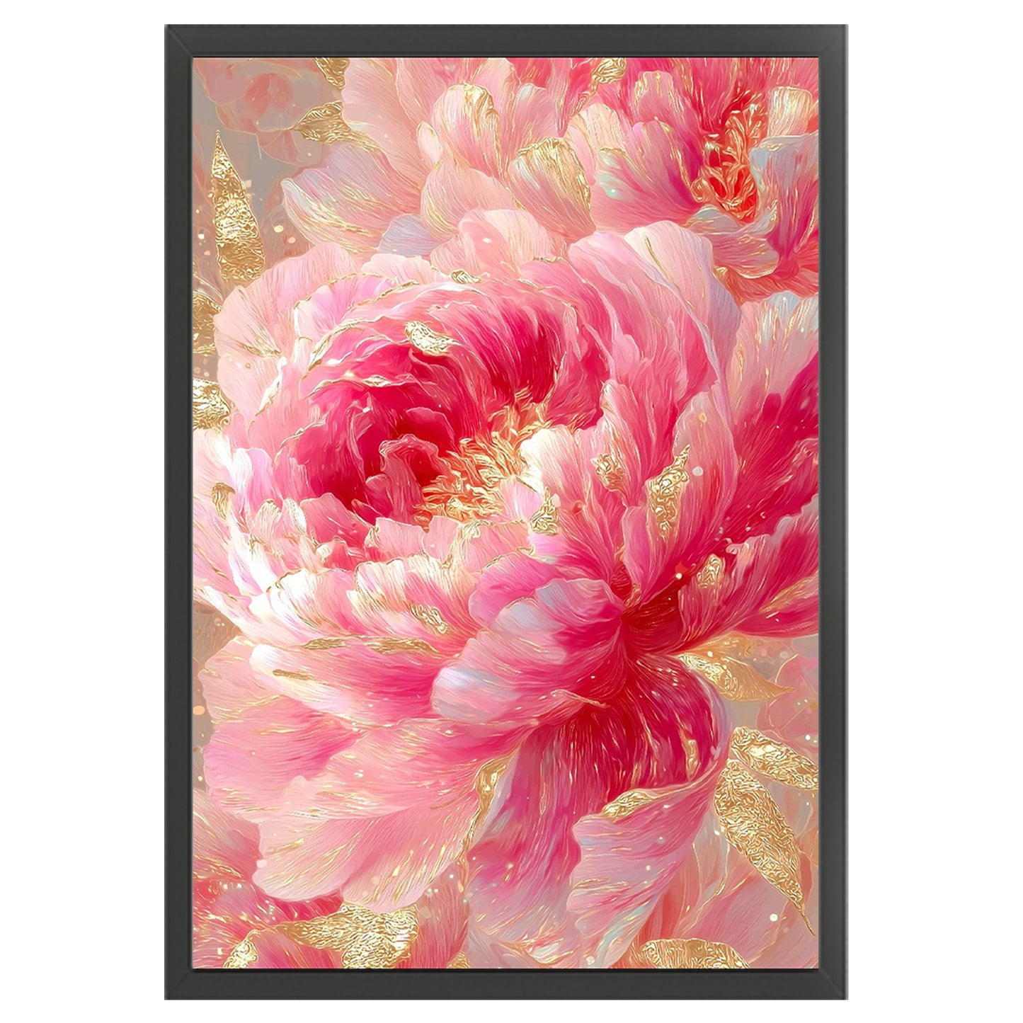 Golden Peony - 9CT Stamped Cross Stitch 60*85CM(Jun He Brand)