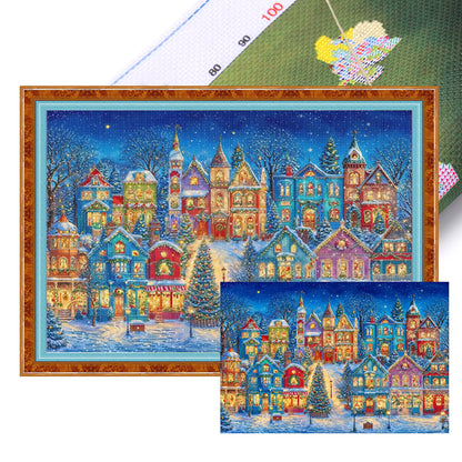 Christmas Starry Night - 9CT Stamped Cross Stitch 130*95CM(Jun He Brand)