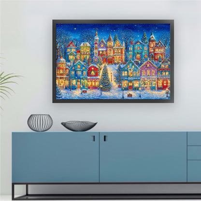 Christmas Starry Night - 9CT Stamped Cross Stitch 130*95CM(Jun He Brand)