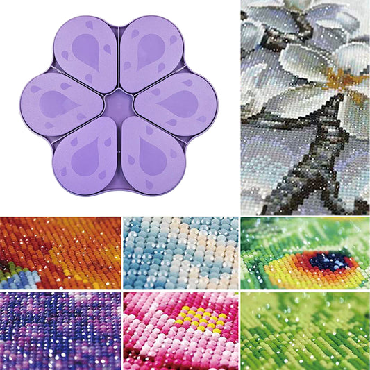 6PCS Diamond Art Trays Cat Paw Diamond Painting Organizer for DIY Crafts(Purple)