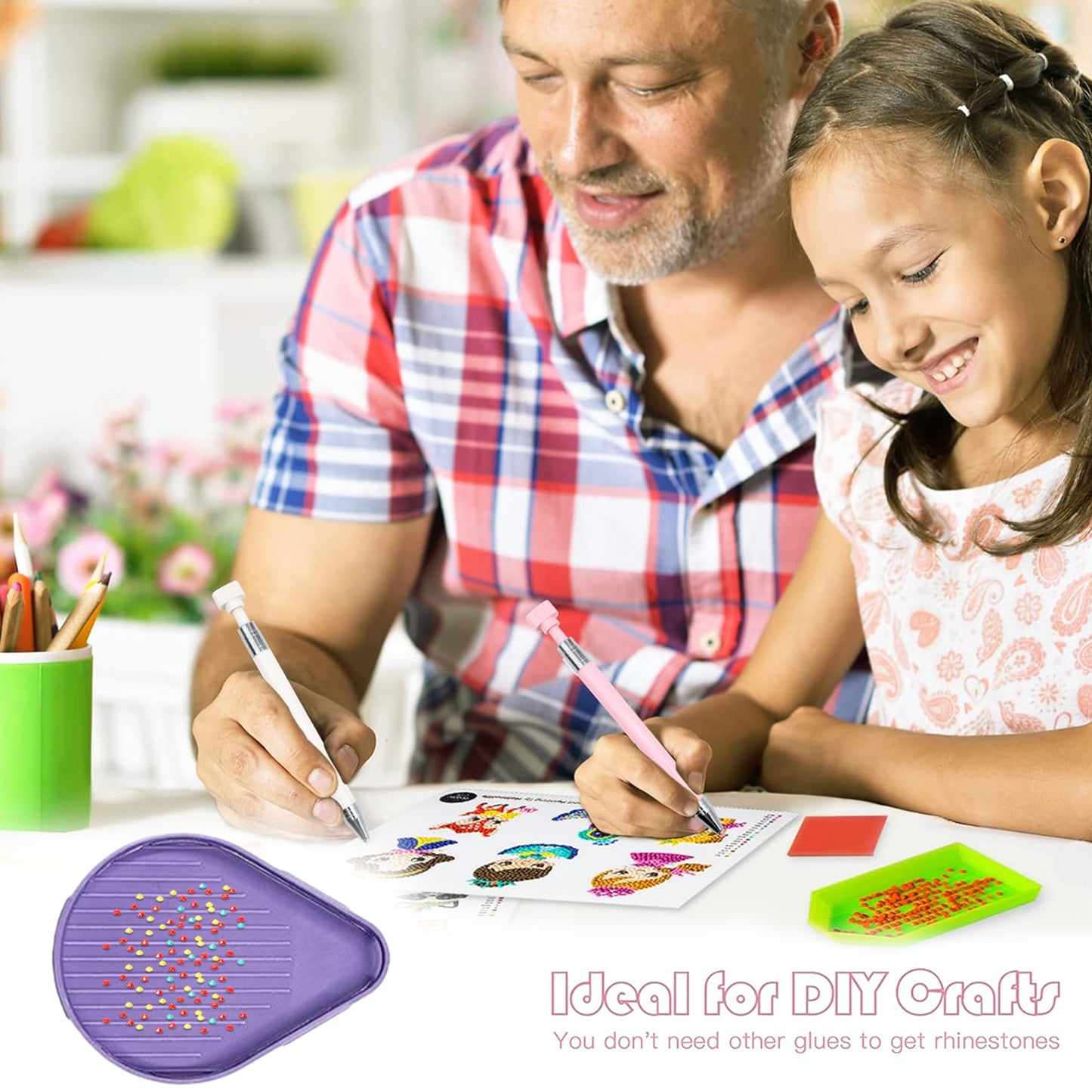 6PCS Diamond Art Trays Cat Paw Diamond Painting Organizer for DIY Crafts(Purple)