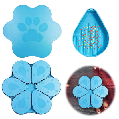 6PCS Diamond Art Trays Cat Paw Diamond Painting Organizer for DIY Crafts (Blue)