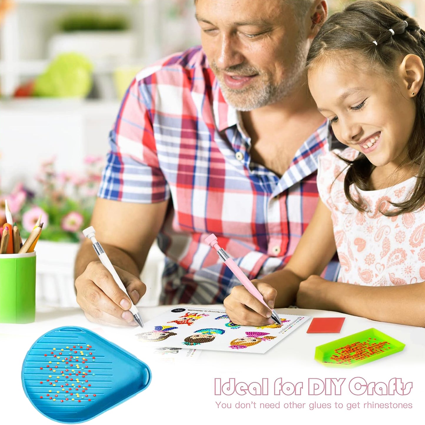 6PCS Diamond Art Trays Cat Paw Diamond Painting Organizer for DIY Crafts (Blue)