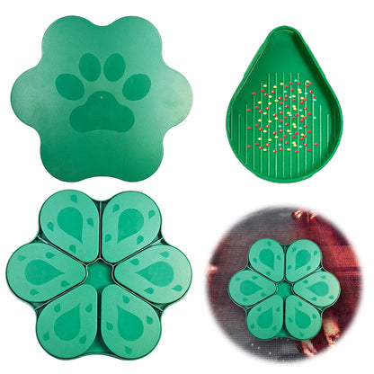 6PCS Diamond Art Trays Cat Paw Diamond Painting Organizer for DIY Crafts (Green)