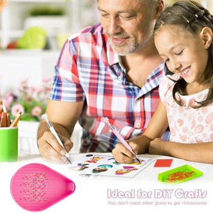 6PCS Diamond Art Trays Cat Paw Diamond Painting Organizer for DIY Crafts (Pink)