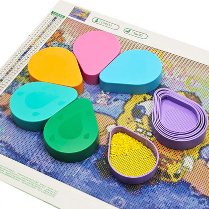 6PCS Diamond Art Trays Cat Paw Diamond Painting Organizer for DIY Crafts (Pink)