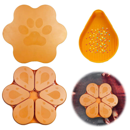 6PCS Diamond Art Trays Cat Paw Diamond Painting Organizer for DIY Crafts(Orange)