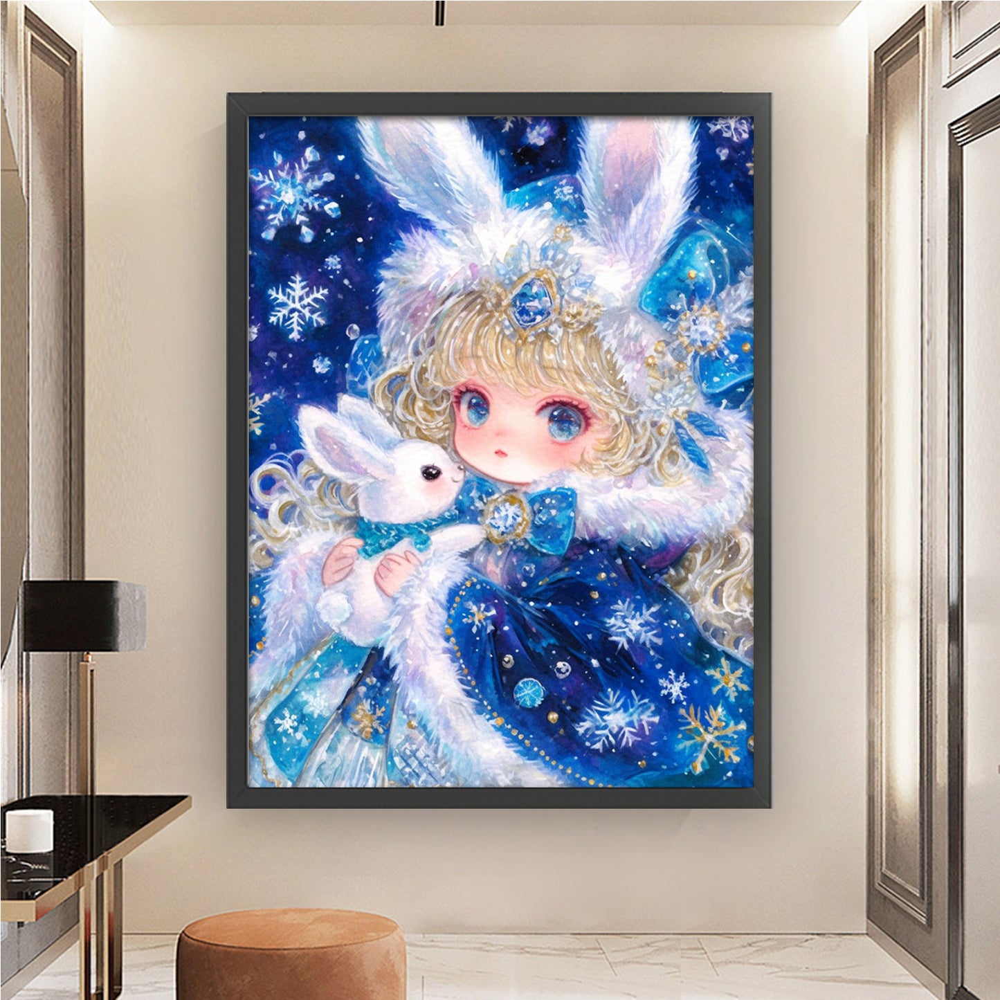 Rabbit Elf - 9CT Stamped Cross Stitch 70*90CM(Jun He Brand)
