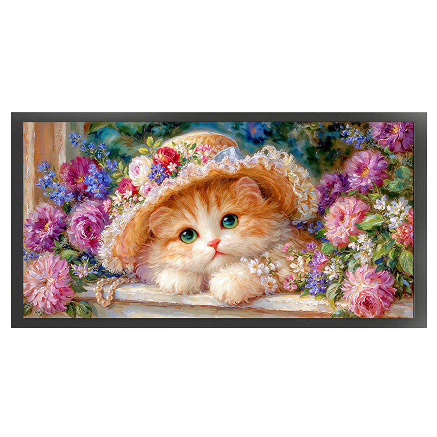 Cat - 9CT Stamped Cross Stitch 100*55CM(Jun He Brand)