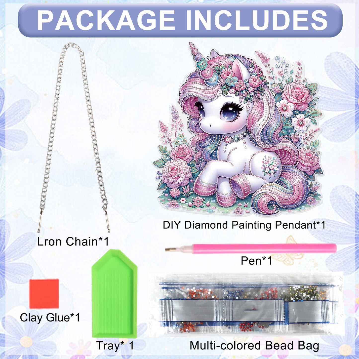 Unicorn 2D Flat DIY Acrylic Diamond Painting Pendant Kits Home Wall Window Decor