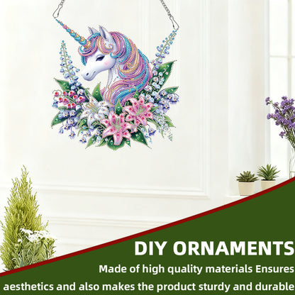 Unicorn 2D Flat DIY Acrylic Diamond Painting Pendant Kits Home Wall Window Decor