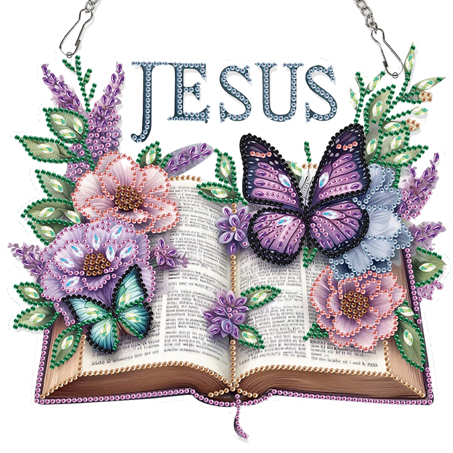 Butterfly 2D Flat DIY Acrylic Diamond Painting Pendant Kits for Home Wall Decor