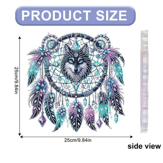 Dreamcatcher 2D Flat DIY Acrylic Diamond Painting Pendant Kits Home Wall Decor