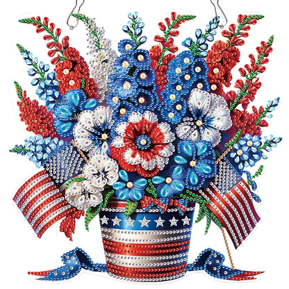 Flag 2D Flat DIY Acrylic Diamond Painting Pendant Kits Home Wall Window Decor