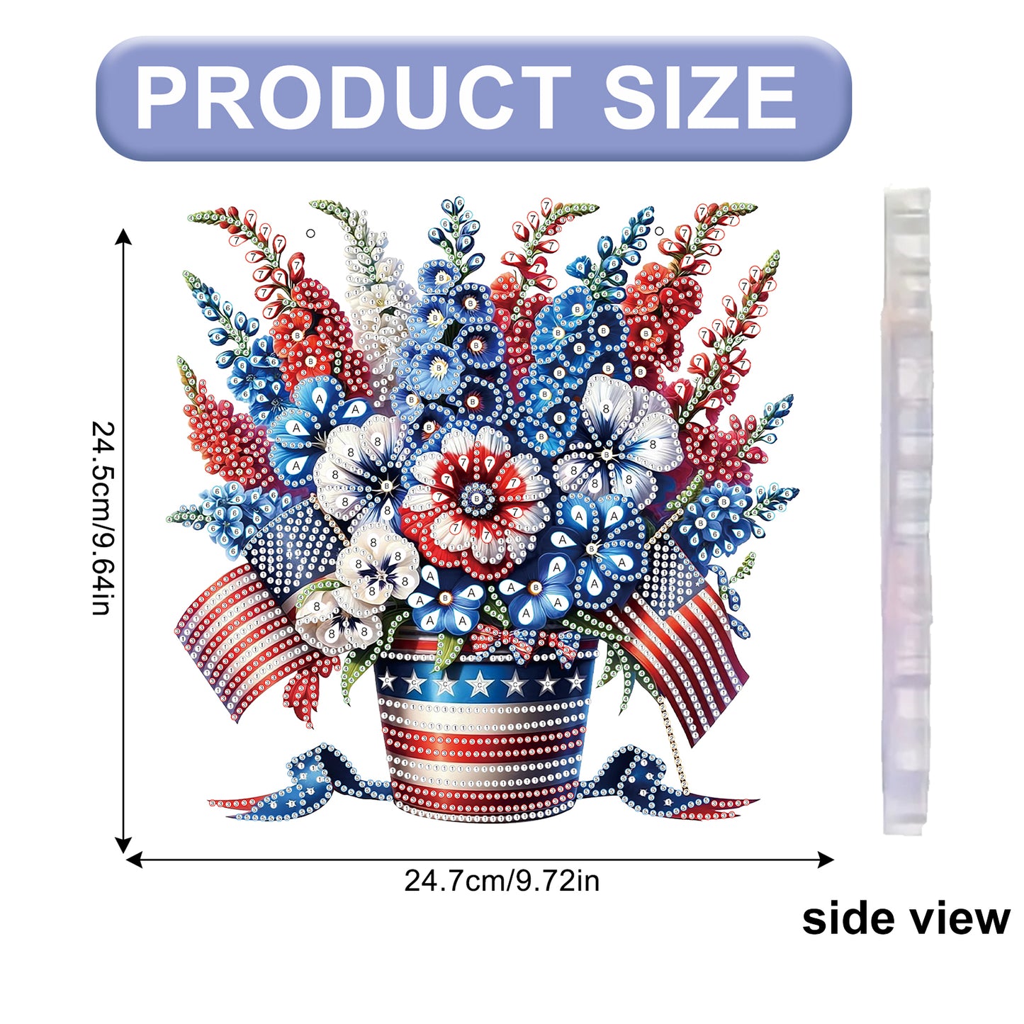 Flag 2D Flat DIY Acrylic Diamond Painting Pendant Kits Home Wall Window Decor