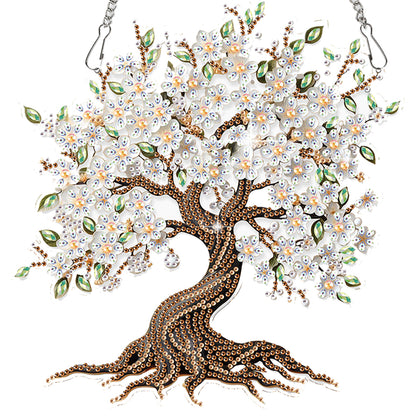 Tree 2D Flat DIY Acrylic Diamond Painting Pendant Kits Home Wall Window Decor