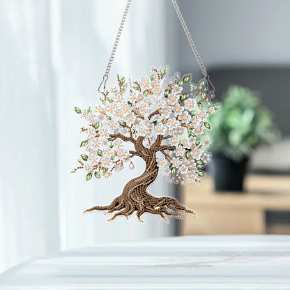 Tree 2D Flat DIY Acrylic Diamond Painting Pendant Kits Home Wall Window Decor