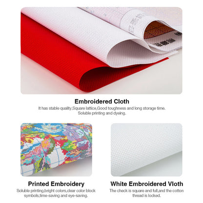 Enclosed Yaks Canvas Tote Bag Embroidery Kit 11CT Print 40x40cm for Beginners