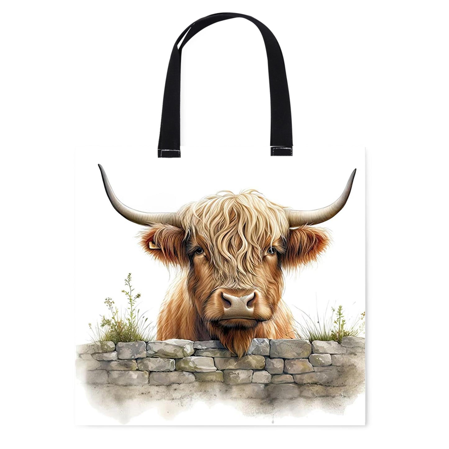 Enclosed Yaks Canvas Tote Bag Embroidery Kit 11CT Print 40x40cm for Beginners