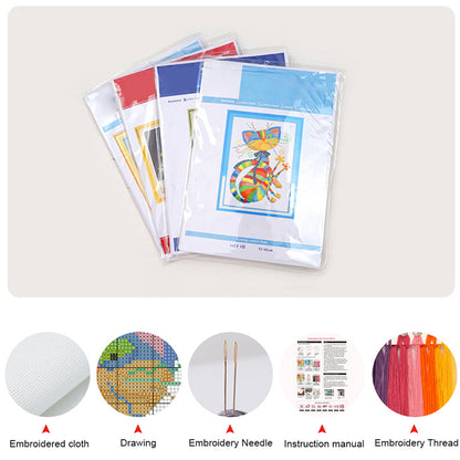 Running Horses Canvas Tote Bag Embroidery Kit 11CT Print 40x40cm for Beginners