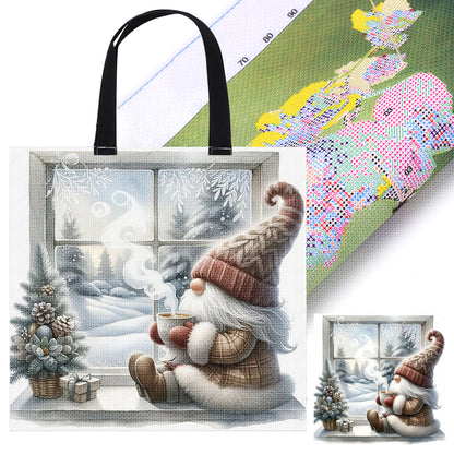 Winter Goblins Canvas Tote Bag Embroidery Kit 11CT Print 40*40cm for Beginner