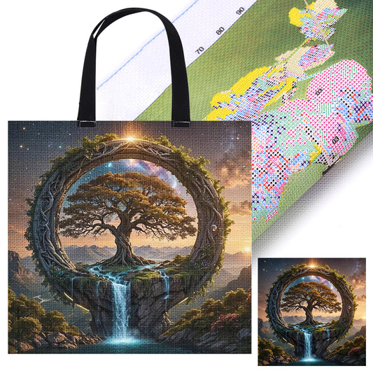 Tree of Life Canvas Tote Bag Embroidery Kit 11CT Print 40*40cm for Beginner